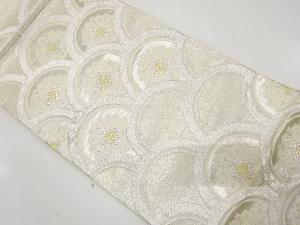 アンティーク　花青海波模様織り出し袋帯（材料）